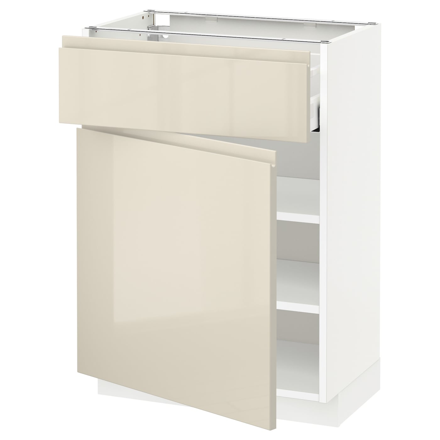 Напольный шкаф - METOD / MAXIMERA IKEA/ МЕТОД/ МАКСИМЕРА ИКЕА,  88х60 см, белый/светло-бежевый
