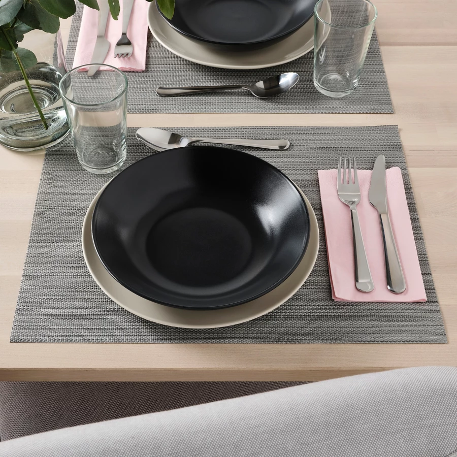 Набор тарелок, 4 шт. - IKEA FÄRGKLAR/FARGKLAR, 23 см, темно-серый, ФЭРГКЛАР ИКЕА (изображение №4)