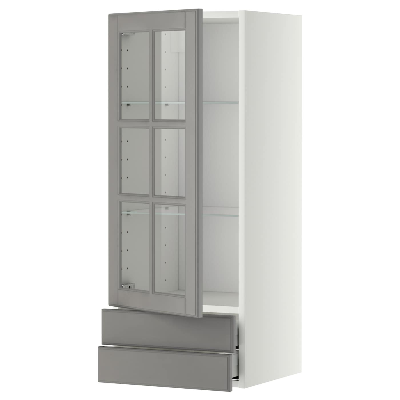Шкаф  - METOD / MAXIMERA IKEA/  МЕТОД/МАКСИМЕРА ИКЕА, 100х40 см, белый/серый