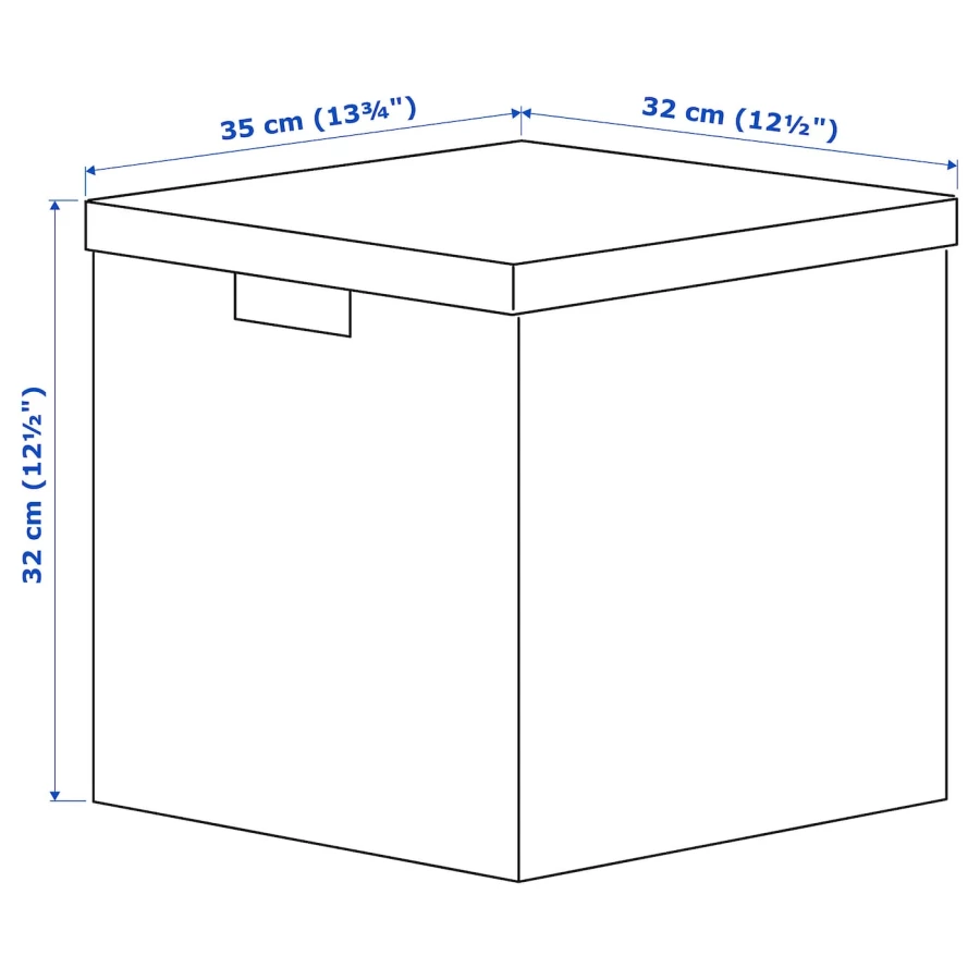 Контейнер с крышкой- TJENA IKEA/ ТЬЕНА ИКЕА,  32x35x32 см, черный белый (изображение №5)