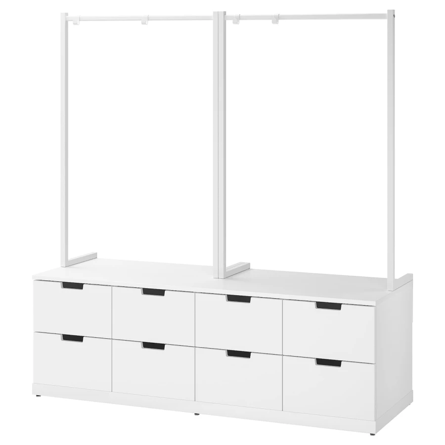 Комод - IKEA NORDLI/НОРДЛИ ИКЕА, 47х169х160 см, белый (изображение №1)