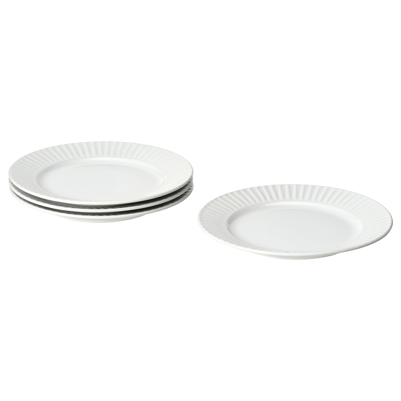 Набор тарелок, 4 шт. - IKEA STRIMMIG, 27 см, белый, СТРИММИГ ИКЕА
