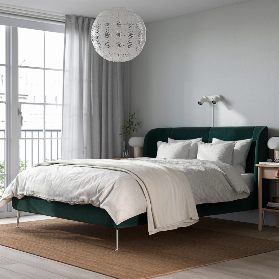 Двуспальная кровать - IKEA TUFJORD, 200х160 см, зеленый, ТУФЙОРД ИКЕА (изображение №2)