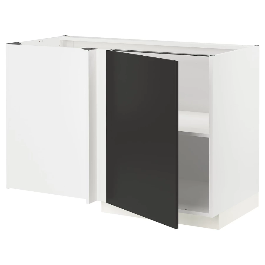 Напольный шкаф - METOD IKEA/ МЕТОД ИКЕА,  128х68 см, белый/черный (изображение №1)