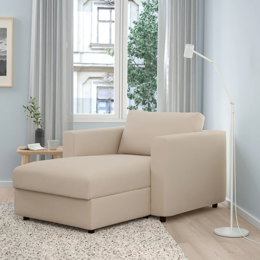 Кресло-кровать - IKEA VIMLE, 111х164х83 см, бежевый, ВИМЛЕ ИКЕА (изображение №2)