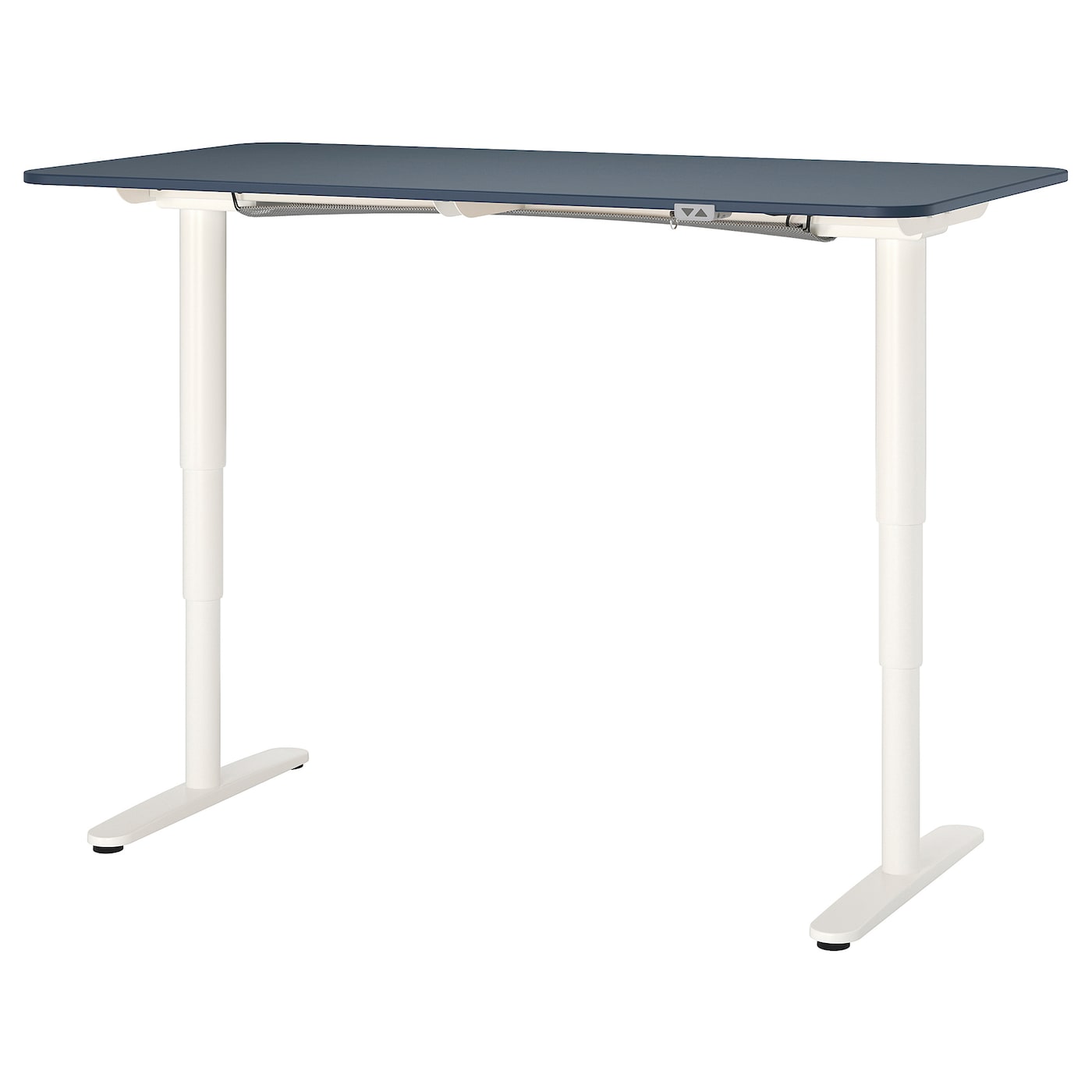 Письменный стол - IKEA BEKANT, 160х80х65-125 см, синий/белый, БЕКАНТ ИКЕА