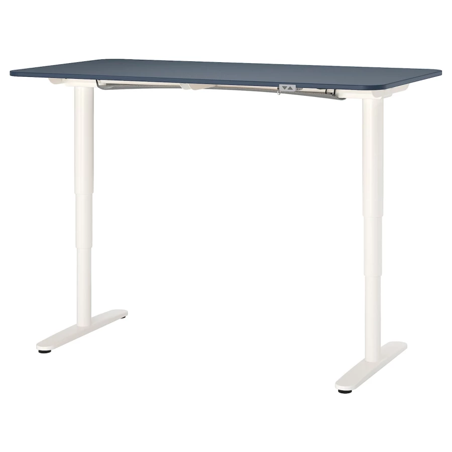 Письменный стол - IKEA BEKANT, 160х80х65-125 см, синий/белый, БЕКАНТ ИКЕА (изображение №1)
