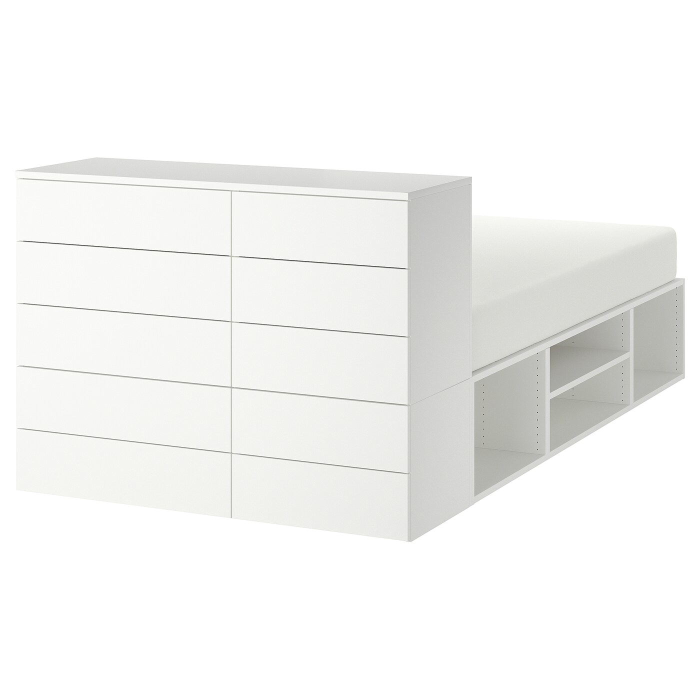 Каркас кровати с 10 ящиками - IKEA PLATSA, 200х140 см, белый, ПЛАТСА ИКЕА