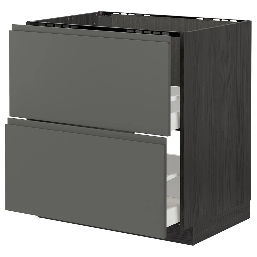 Напольный кухонный шкаф  - IKEA METOD MAXIMERA, 88x62x80см, черный/темно-серый, МЕТОД МАКСИМЕРА ИКЕА (изображение №1)
