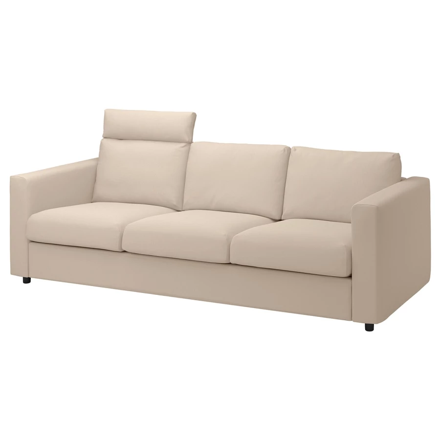 Чехол на 3-местный диван с шезлонгом - IKEA  VIMLE/ВИМЛЕ ИКЕА, 241х103 см,бежевый (изображение №1)