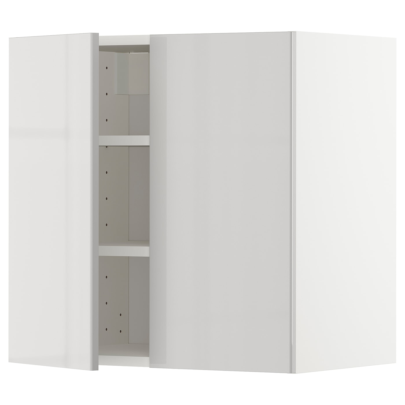 Навесной шкаф с полкой - METOD IKEA/ МЕТОД ИКЕА, 60х60 см, белый/светло-серый
