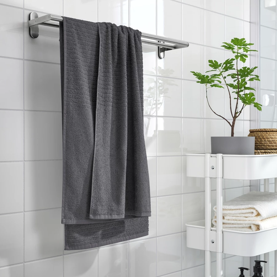 Банное полотенце - IKEA VÅGSJÖN/VAGSJON, 140х70 см, серый, ВОГШЁН ИКЕА (изображение №3)