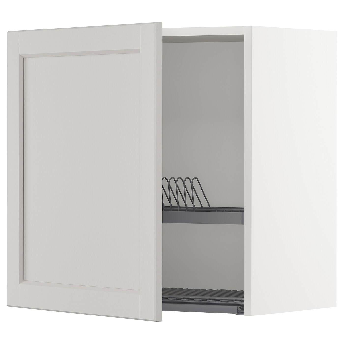 Навесной шкаф с сушилкой - METOD IKEA/ МЕТОД ИКЕА, 60х60 см, белый/светло-серый