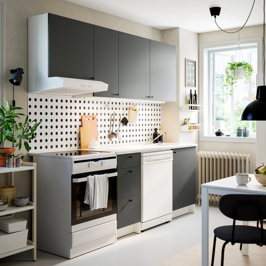 Комбинация кухонная прямая - KNOXHULT IKEA/ КНОКСХУЛЬТ ИКЕА, белый/черный (изображение №2)