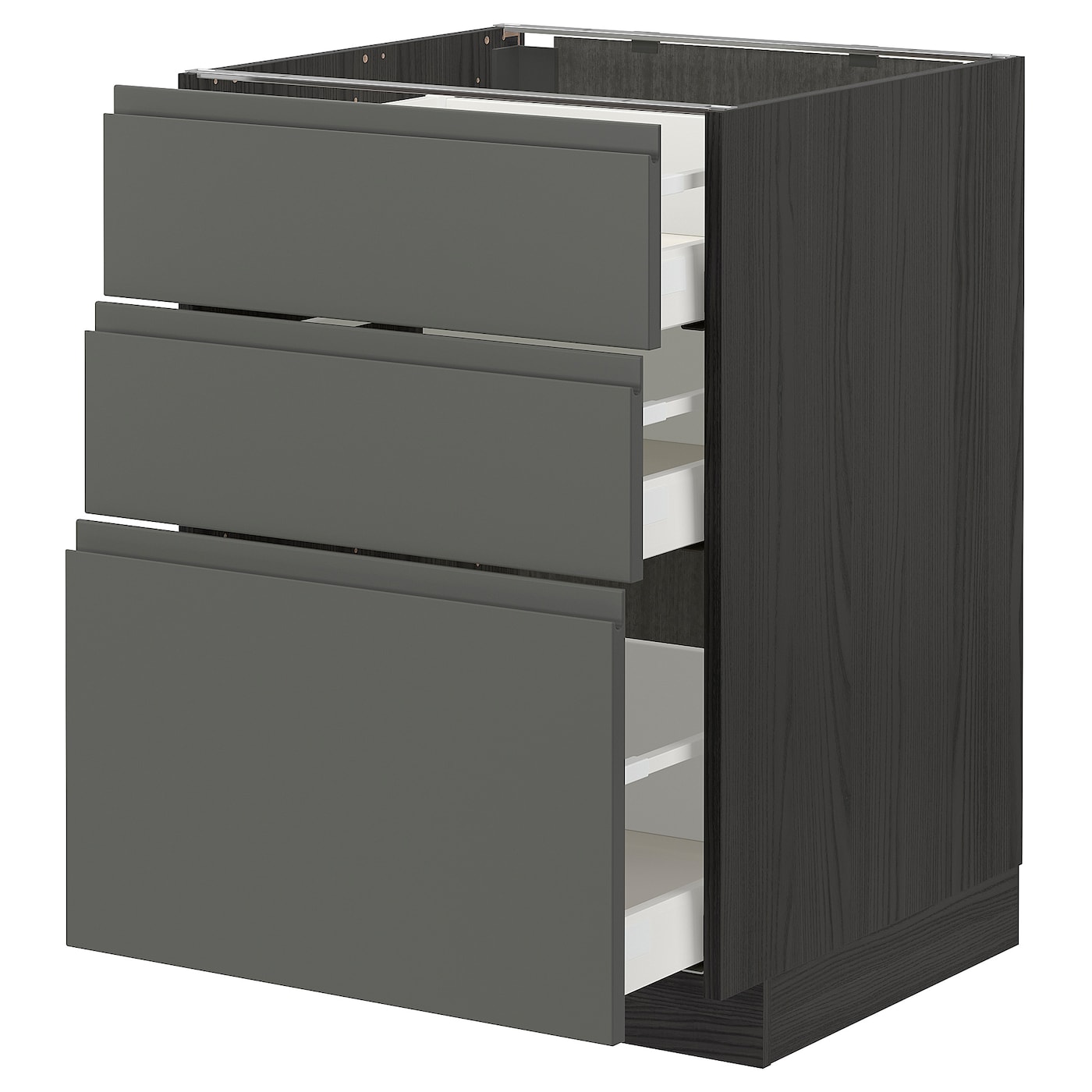 Напольный кухонный шкаф - IKEA METOD MAXIMERA, 88x62x60см, темно-серый/серый, МЕТОД МАКСИМЕРА ИКЕА