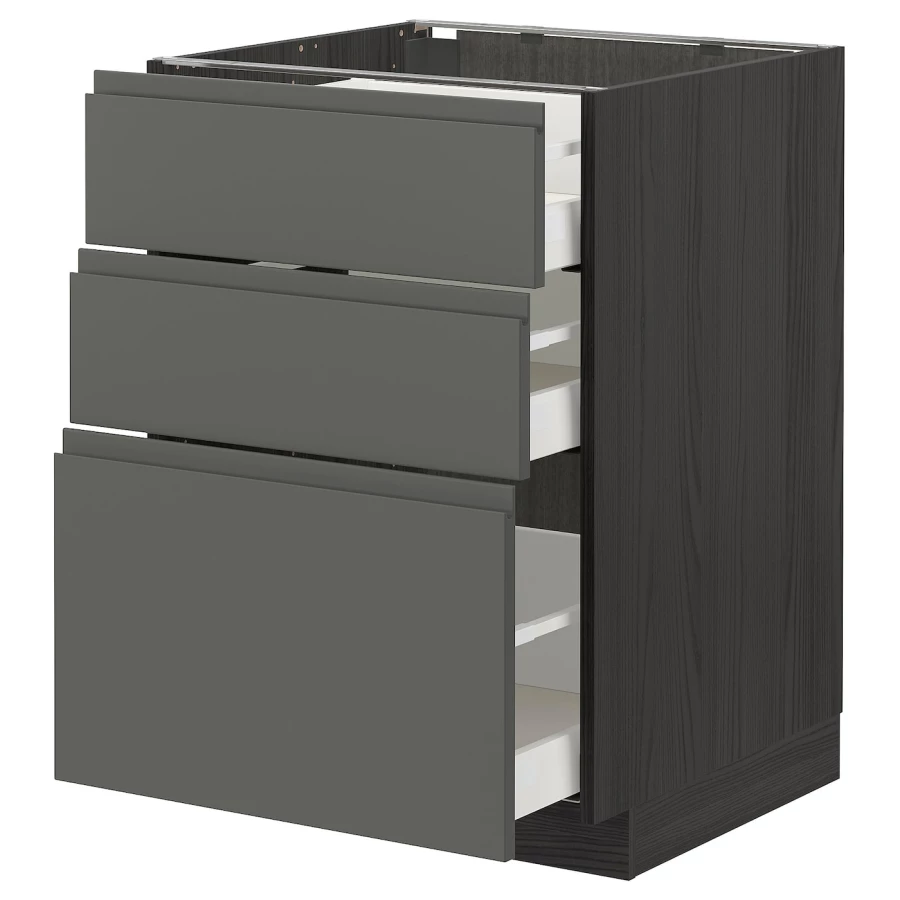 Напольный кухонный шкаф - IKEA METOD MAXIMERA, 88x62x60см, темно-серый/серый, МЕТОД МАКСИМЕРА ИКЕА (изображение №1)