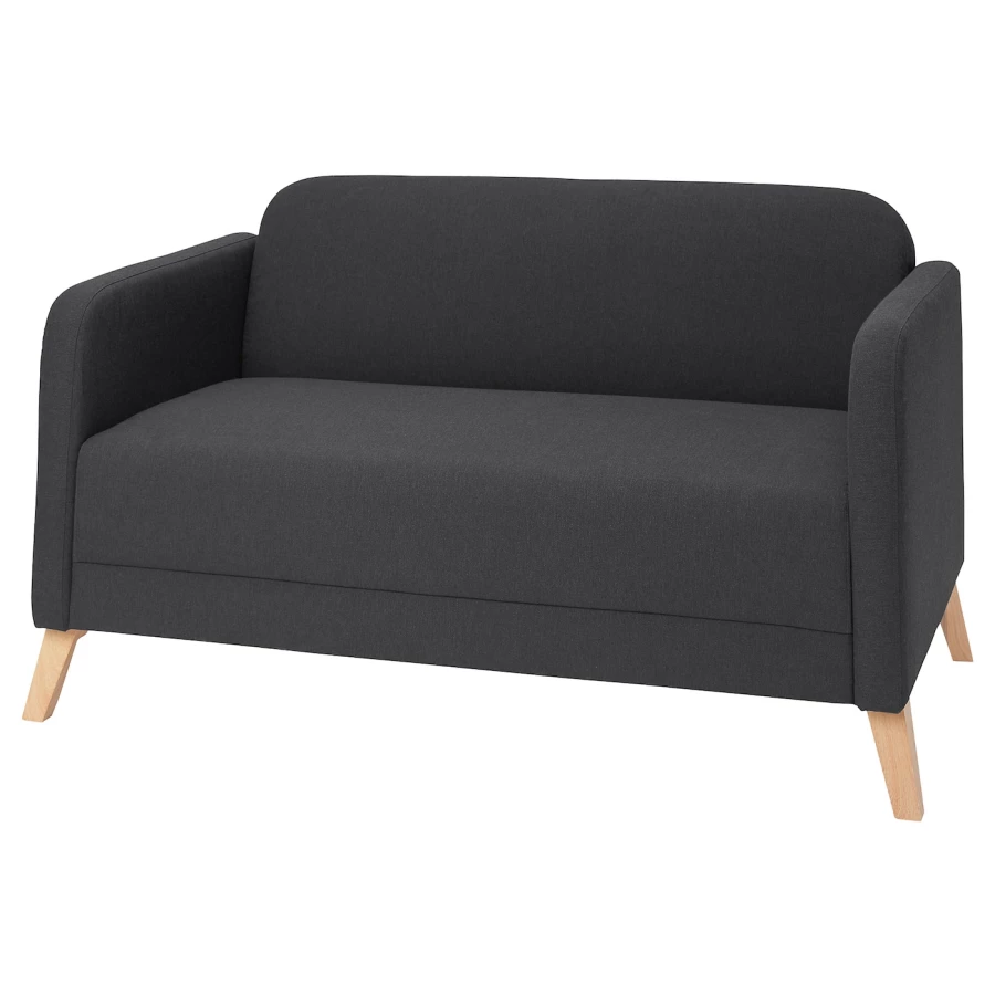 2-местный диван - IKEA LINANÄS/LINANAS, 77x80,5x137см, черный, ЛИНАНАС ИКЕА (изображение №1)