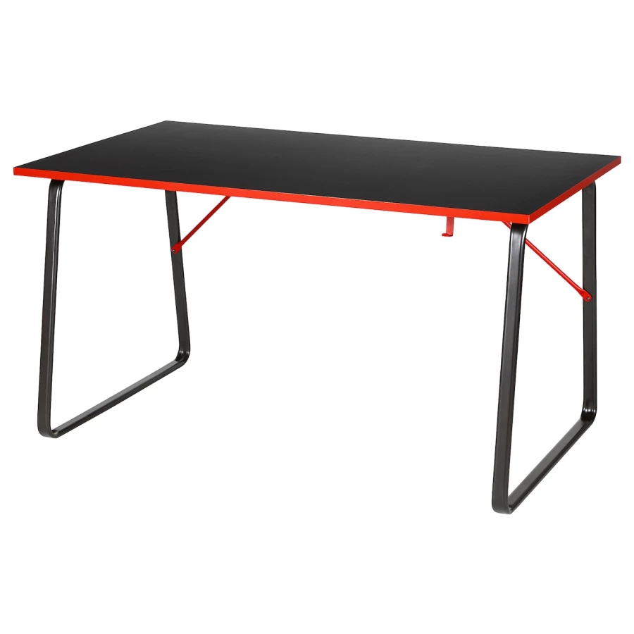 Письменный стол - IKEA HUVUDSPELARE, 140х80 см, черный/красный, ХУВУДСПЕЛАРЕ ИКЕА (изображение №1)
