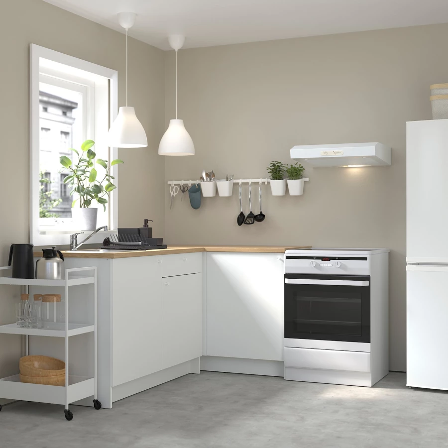 Комбинация кухонная угловая - KNOXHULT IKEA/ КНОКСХУЛЬТ ИКЕА, 183x122x91 см, белый/бежевый (изображение №2)