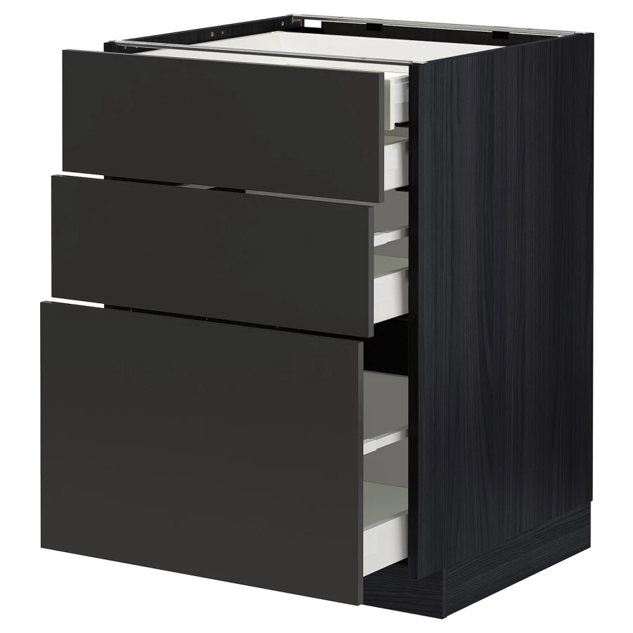 Напольный шкаф  - IKEA METOD MAXIMERA, 88x61,6x60см, черный, МЕТОД МАКСИМЕРА ИКЕА (изображение №1)