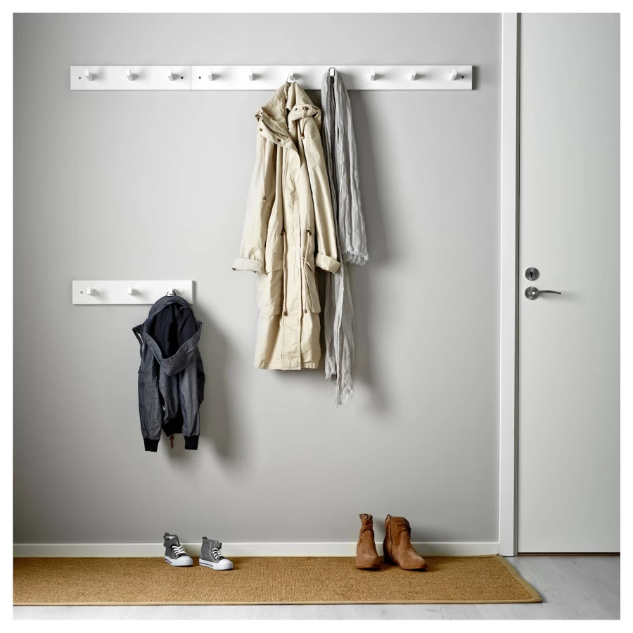Крючки - KUBBIS IKEA/ КУББИС ИКЕА, 45х9 см, белый (изображение №2)