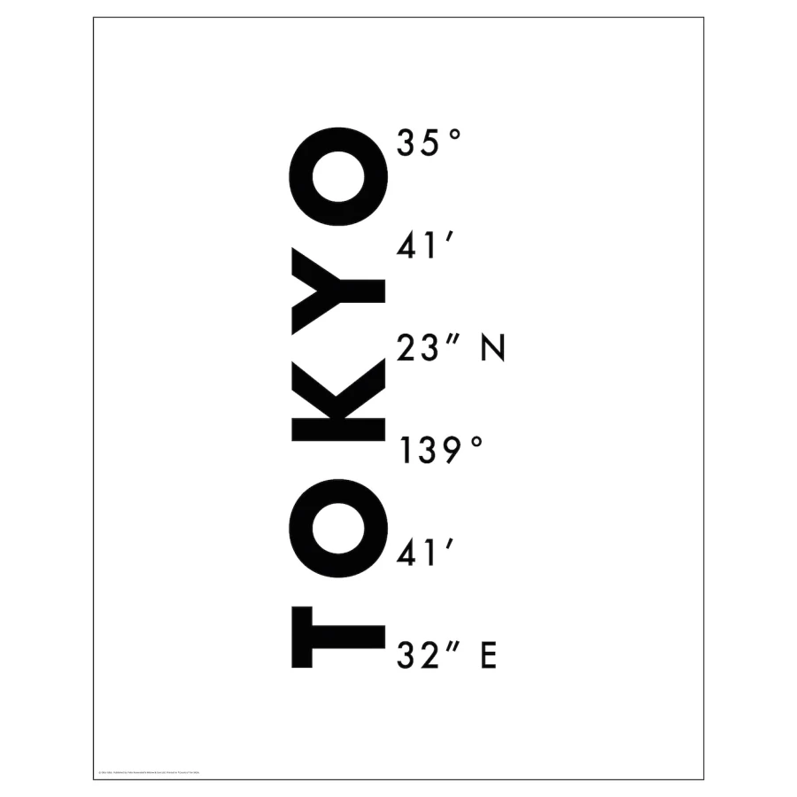 Постер - IKEA BILD, 40х50 см, «Координаты Токио», БИЛЬД ИКЕА (изображение №1)