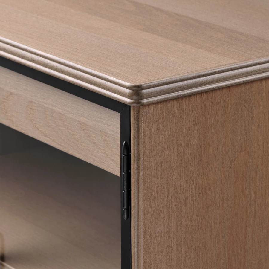 Шкаф для хранения  - LANESUND IKEA/ ЛАНЕСУНД ИКЕА, 161x47x81 см, коричневый/прозрачный (изображение №5)
