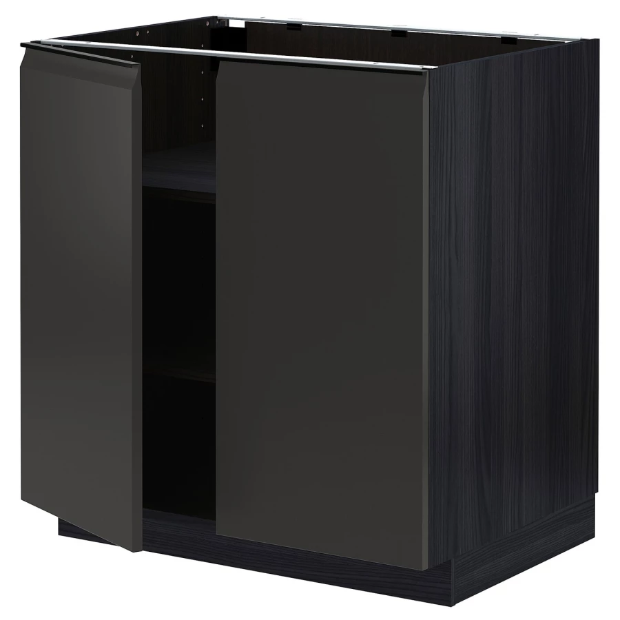 Напольный шкаф - METOD IKEA/ МЕТОД ИКЕА,  88х80 см, коричневый/черный (изображение №1)