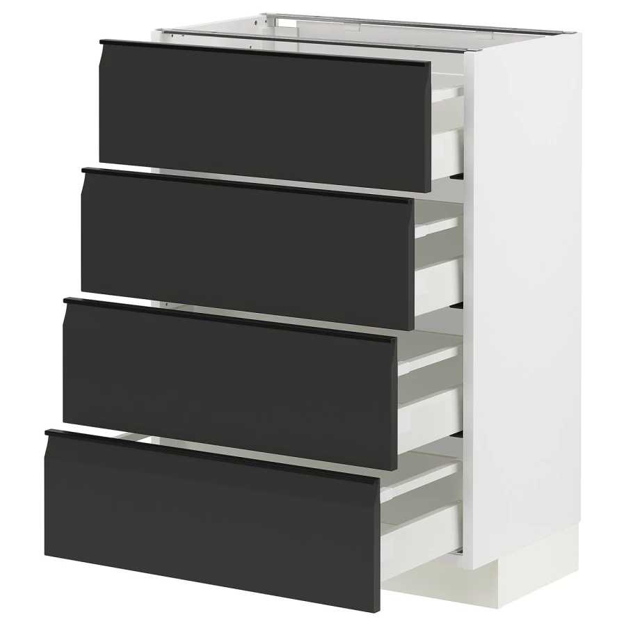 Напольный кухонный шкаф  - IKEA METOD MAXIMERA, 88x39,2x60см, белый/черный, МЕТОД МАКСИМЕРА ИКЕА (изображение №1)