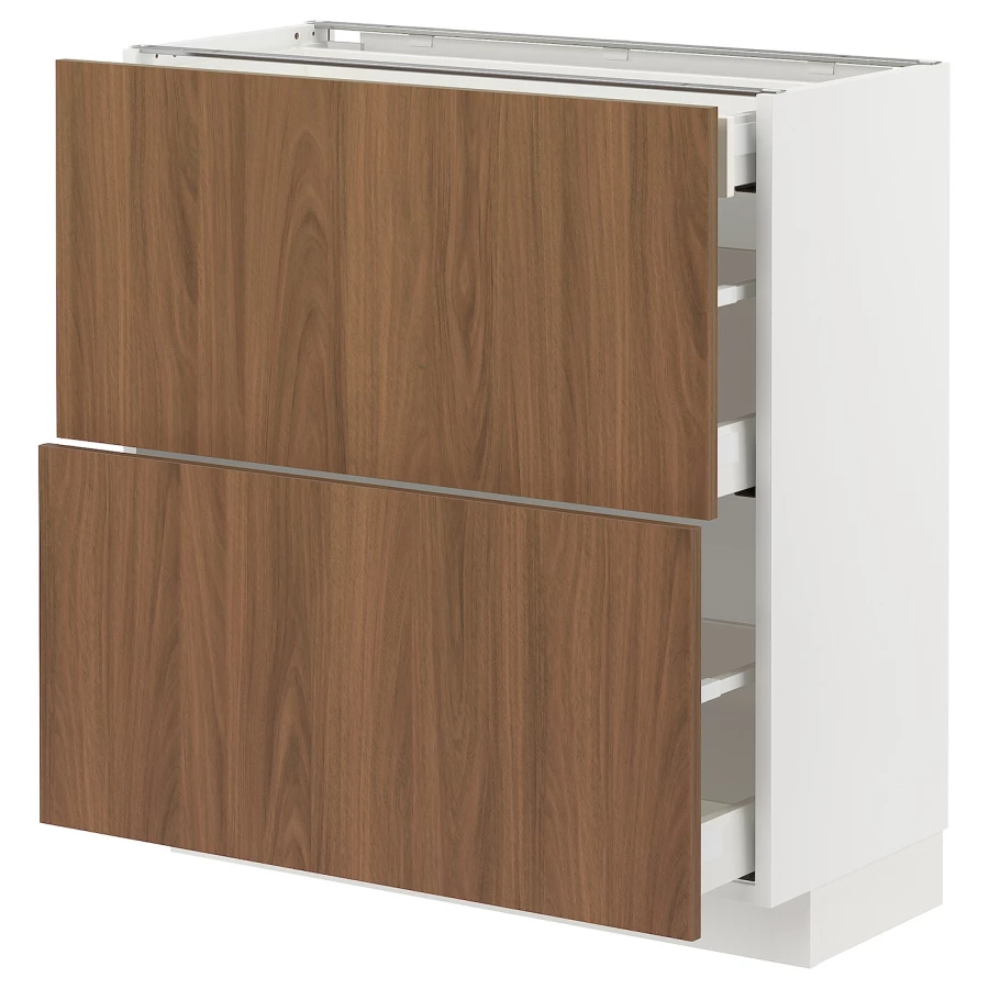 Напольный шкаф - METOD / MAXIMERA IKEA/ МЕТОД/ МАКСИМЕРА ИКЕА,  37х80 см, белый/коричневый (изображение №1)