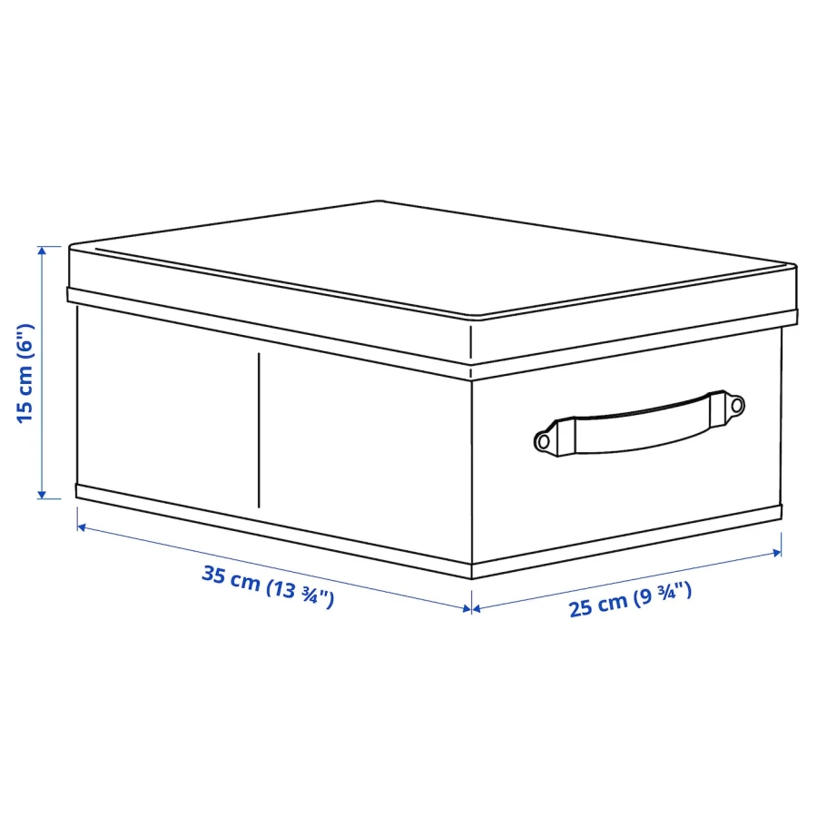 Коробка с крышкой - BLÄDDRARE / BLАDDRARE IKEA/БЛЭДДРАРЕ ИКЕА, 25х35х15 см,  белый (изображение №5)