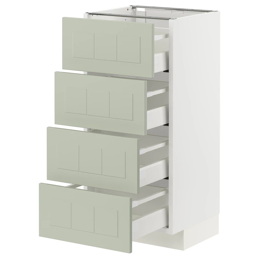Напольный шкаф  - IKEA METOD MAXIMERA, 88x39,5x40см, белый/светло-серый, МЕТОД МАКСИМЕРА ИКЕА (изображение №1)