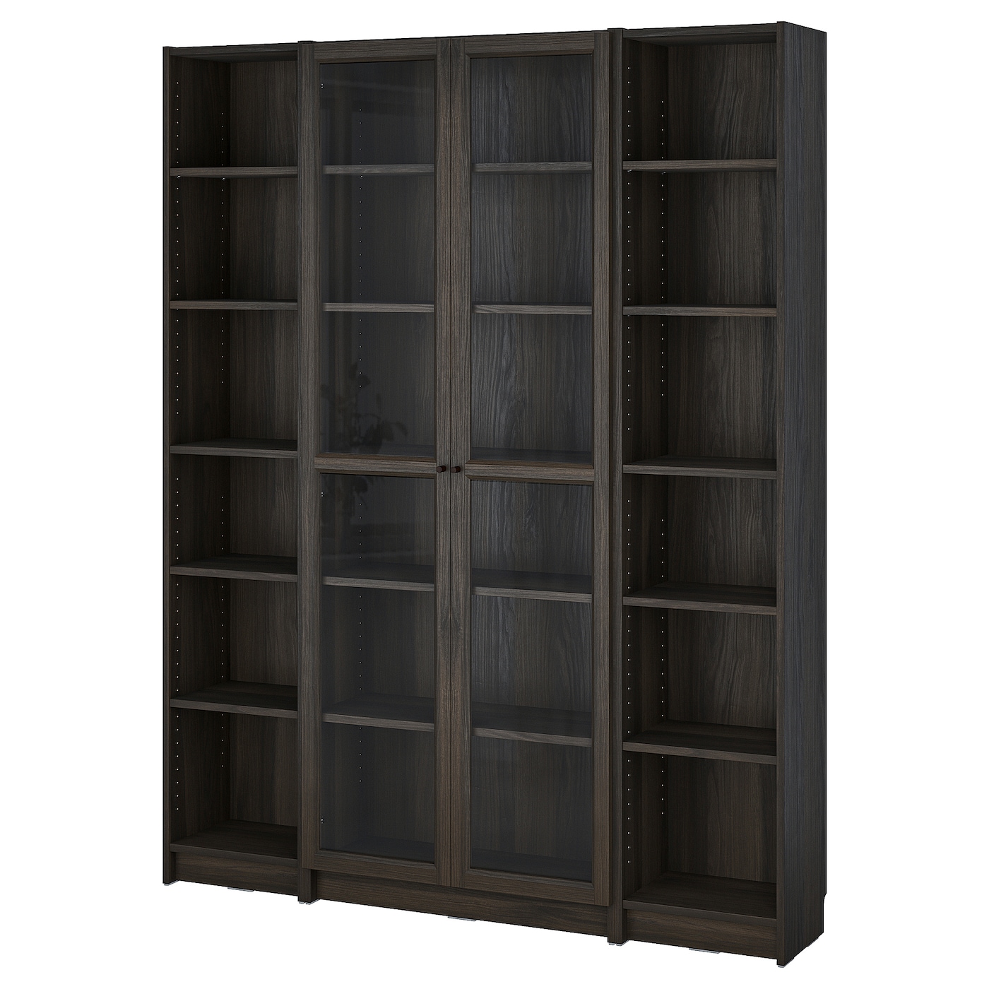 Книжный шкаф -  BILLY / OXBERG IKEA/ БИЛЛИ/ ОКСБЕРГ ИКЕА, темно-коричневый