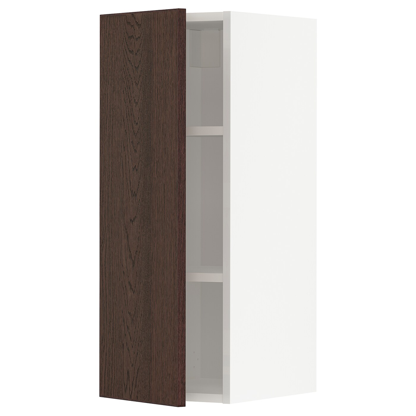 Навесной шкаф с полкой - METOD IKEA/ МЕТОД ИКЕА, 80х30 см, белый/коричневый