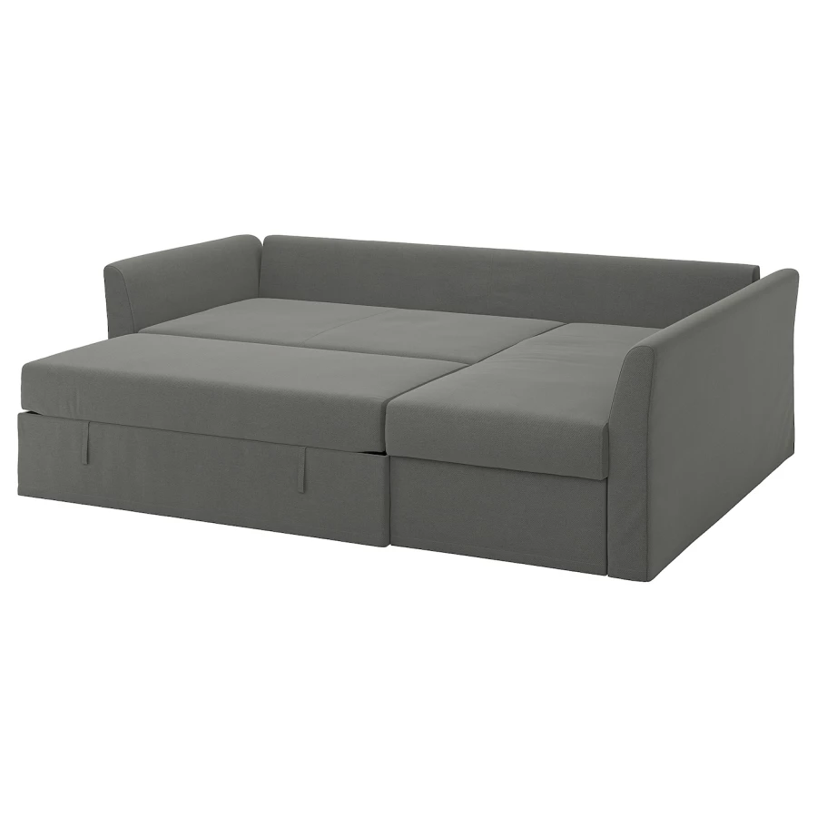 Угловой диван со спальной функцией - IKEA HOLMSUND/ГОЛЬМСУНД ИКЕА, 151/230х90х96 см, серый (изображение №1)