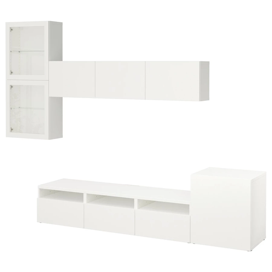 Тумба под телевизор - IKEA BESTÅ/BESTA, 300x42x211 см, белый, Бесто ИКЕА (изображение №1)