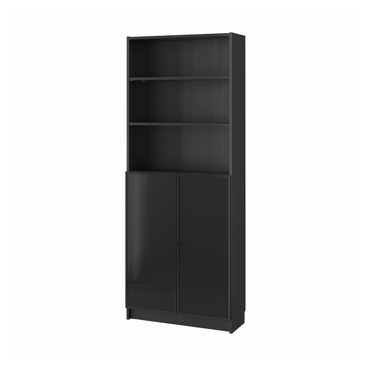 Книжный шкаф - BILLY / HÖGBO/HОGBO IKEA,  БИЛЛИ/ХОГБО ИКЕА,  202х80 см, черный