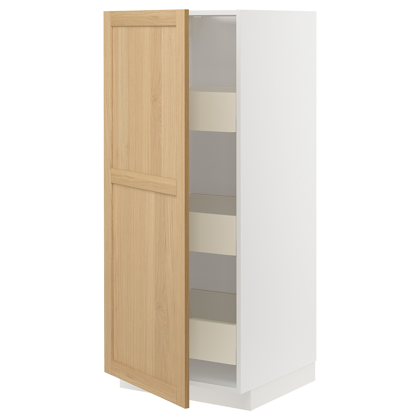 Напольный шкаф - METOD / MAXIMERA IKEA/ МЕТОД/ МАКСИМЕРА ИКЕА,  60х60х140 см, белый/ под беленый дуб