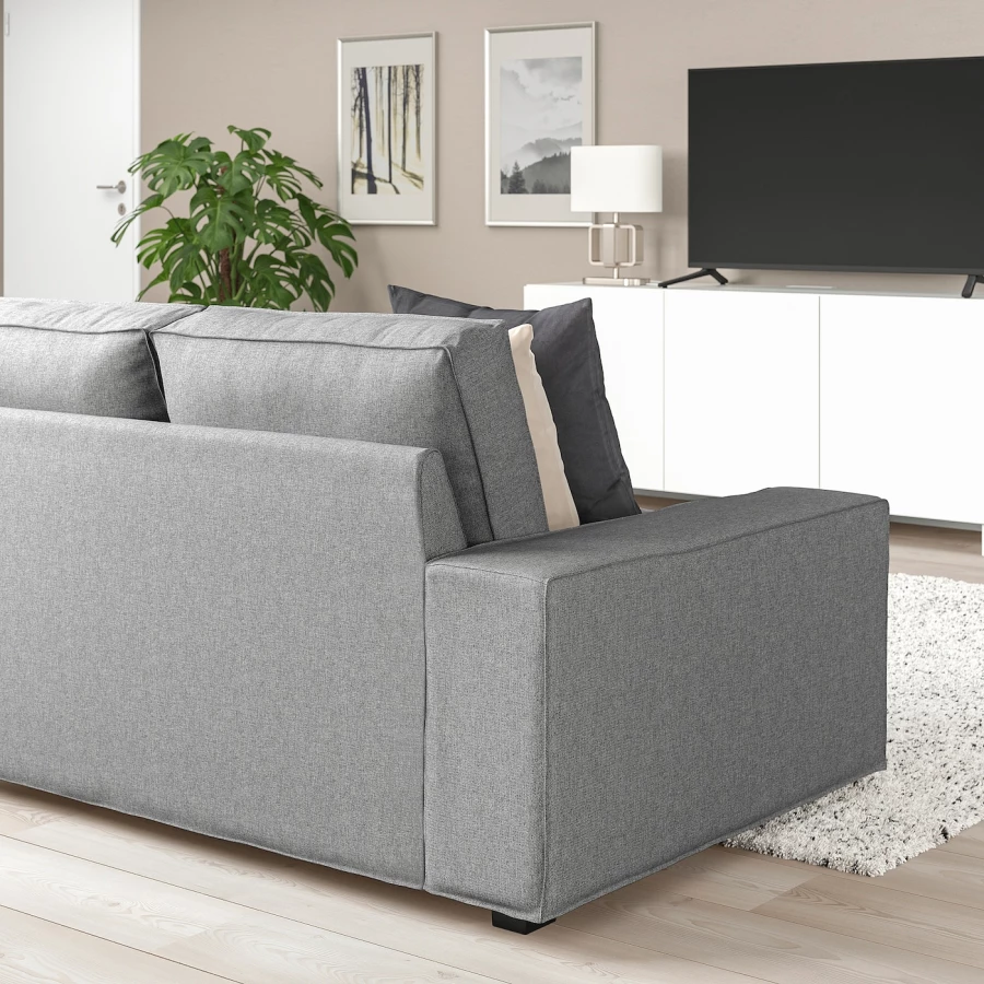 5-местный угловой диван - IKEA KIVIK, 83x95x257/297см, серый/светло-серый, КИВИК ИКЕА (изображение №4)