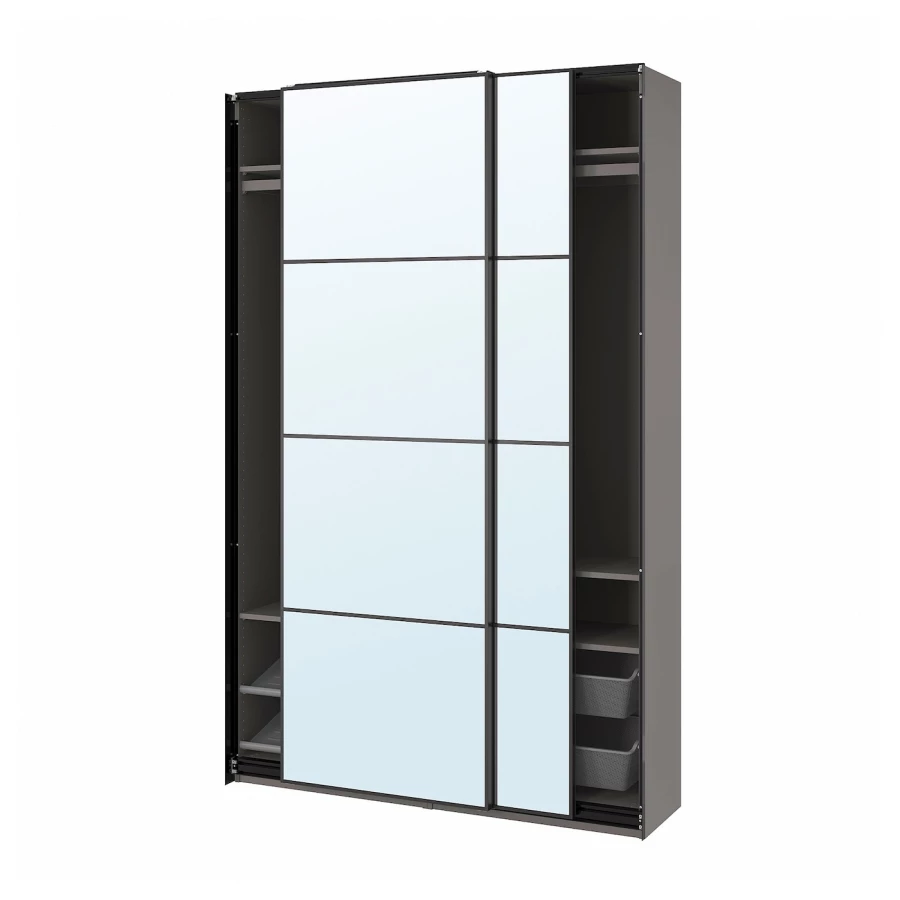 Шкаф - PAX / AULI  IKEA/ ПАКС / АУЛИ ИКЕА, 236х150  см, черный (изображение №1)
