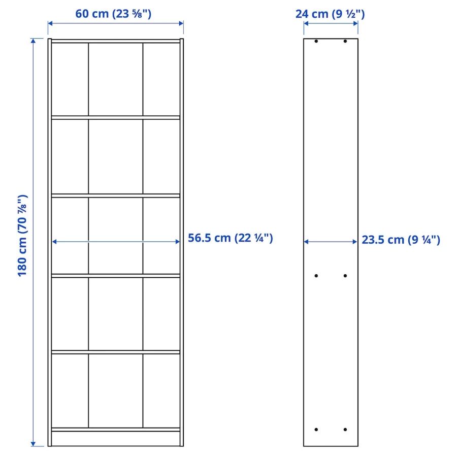 Открытый книжный шкаф - GERSBY IKEA/ГЕРСБИ ИКЕА, 24х60х180 см, белый (изображение №3)