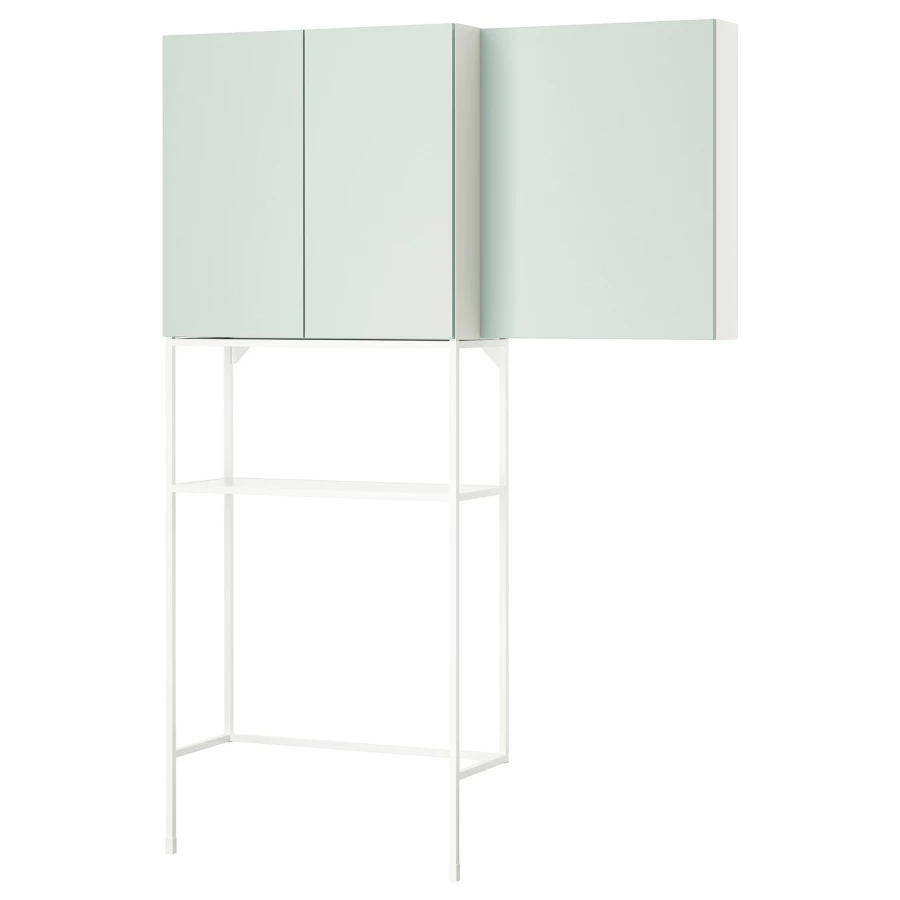 Книжный шкаф -  ENHET IKEA/ ЭНХЕТ ИКЕА, 204х140 см, белый/зеленый (изображение №1)