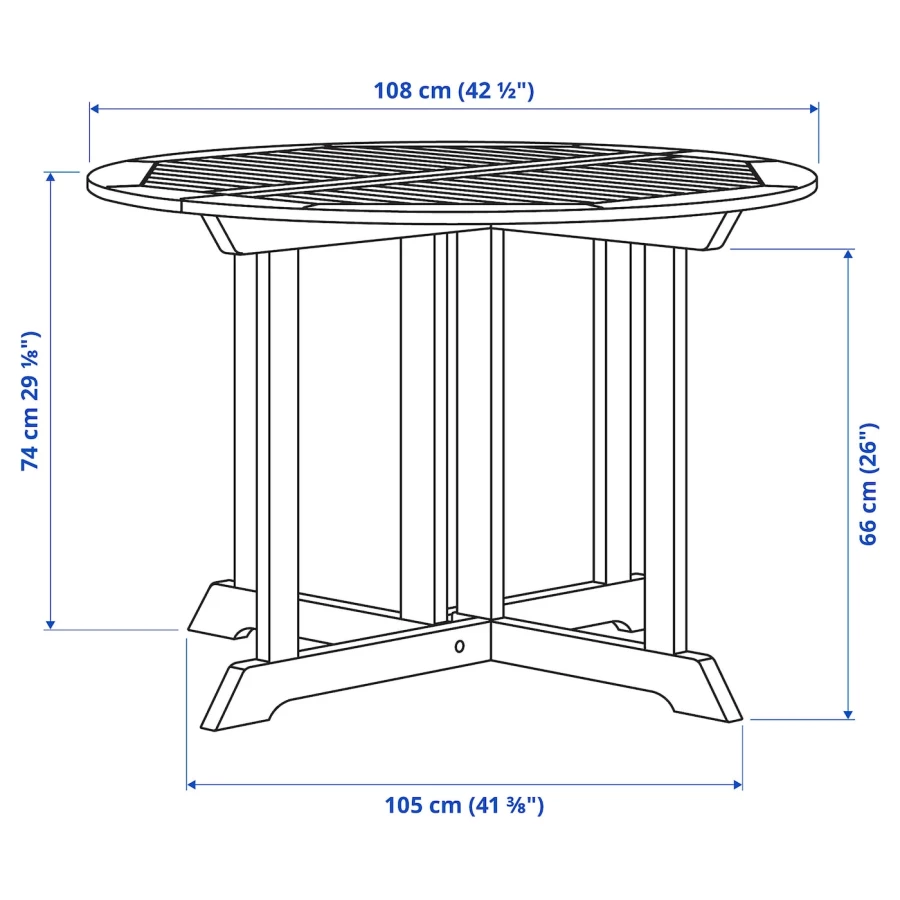 Стол садовый - IKEA BONDHOLMEN/БОНДХОЛЬМЕН ИКЕА, 74х2108 см, белый (изображение №3)