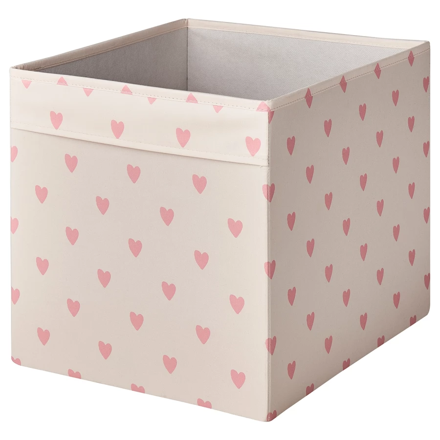 Коробка - REGNBROMS   IKEA/ РЕГНБРОМС ИКЕА, 33х33 см, розовый с рисунком (изображение №1)