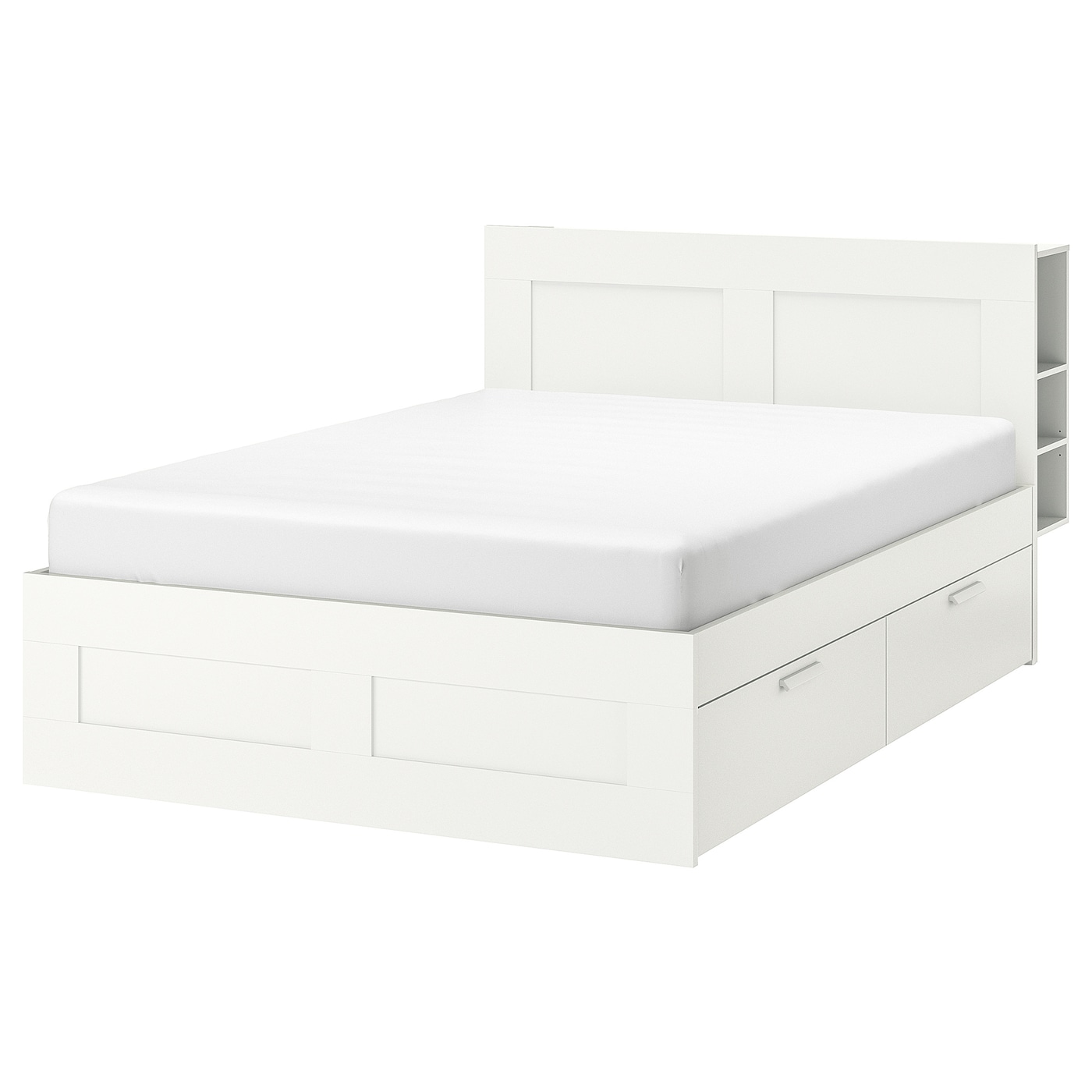 Каркас кровати с ящиком - IKEA BRIMNES, 200х160 см, белый, БРИМНЕС ИКЕА