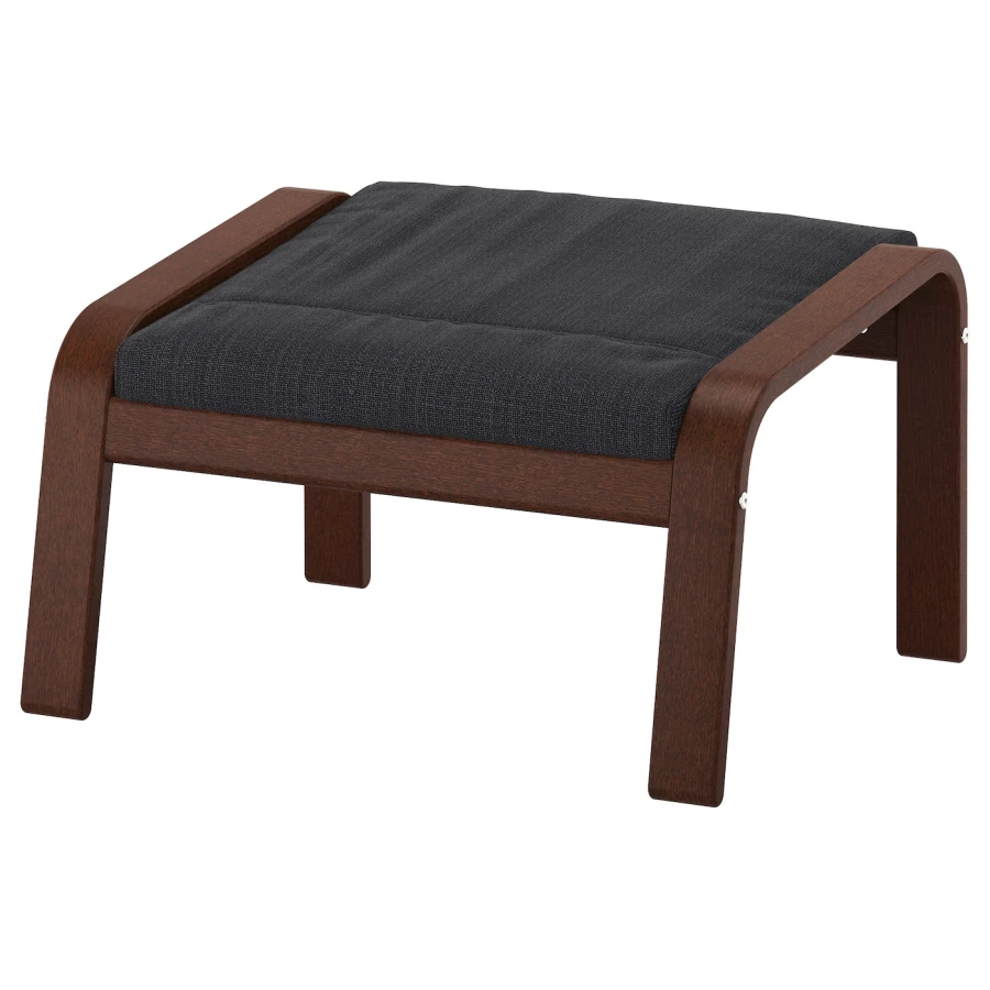 Кресло/табурет для ног - POÄNG / POАNG  IKEA/ ПОЭНГ ИКЕА,  72х66х7 см , черный/коричневый (изображение №3)