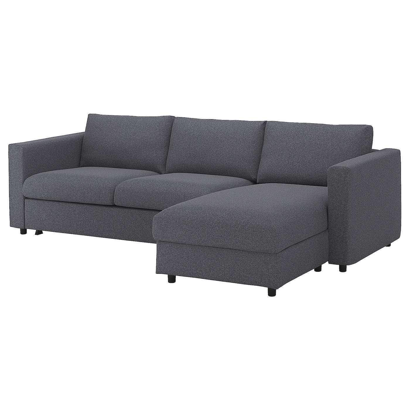 3-местный диван с шезлонгом - IKEA VIMLE, 98x241см, темно-серый, ВИМЛЕ ИКЕА