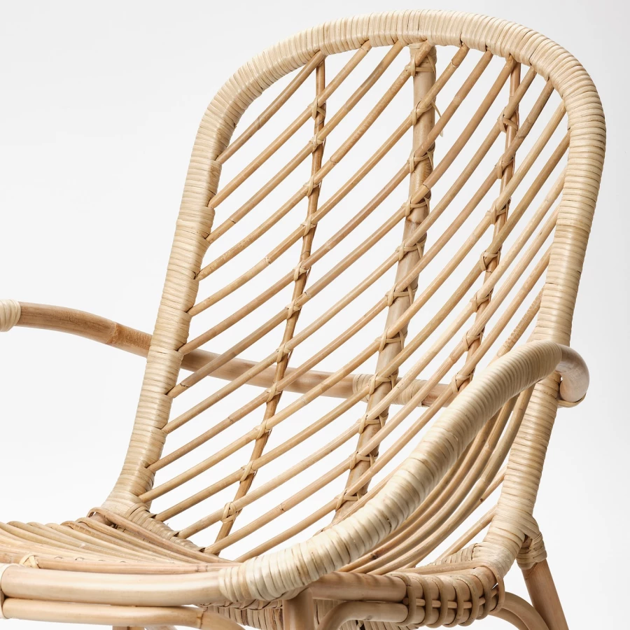 Кресло с подушкой - IKEA BROBOCK/BJÖRKTRAST/BJORKTRAST/БРОБОК/БЬЁРКТРАСТ ИКЕА, 78х73х69 см, бежевый (изображение №3)