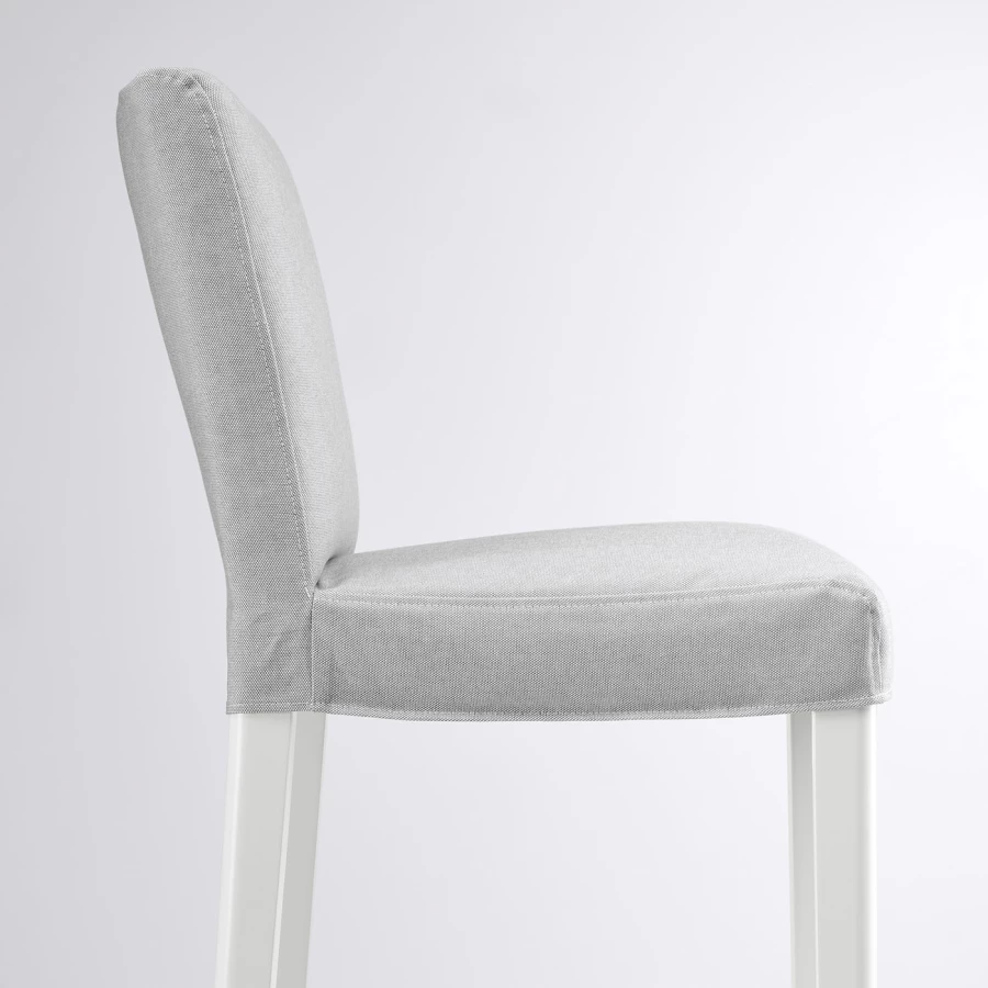 Барный стул со спинкой - BERGMUND IKEA/БЕРГМУНД ИКЕА, 110х45х49 см, серый (изображение №5)