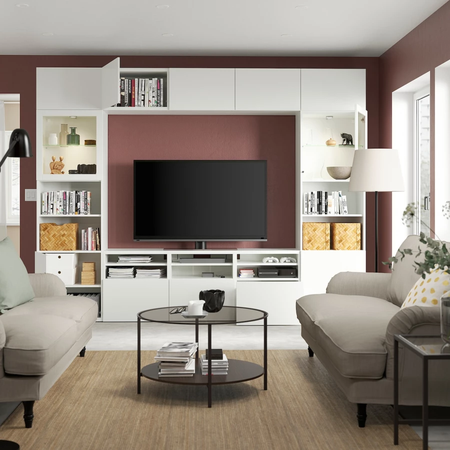 Комплект мебели д/гостиной - IKEA BESTÅ/BESTA, 231x42x300 см, белый, БЕСТО ИКЕА (изображение №2)